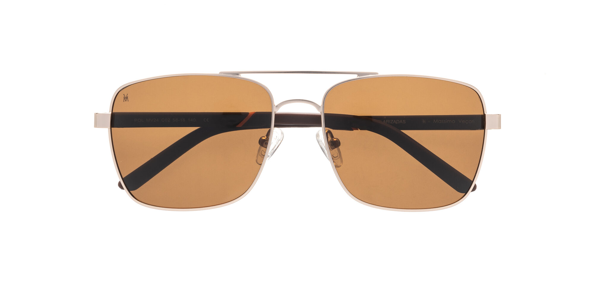 Gafas de sol Massimo Veçori MV24 Dorado y marrón