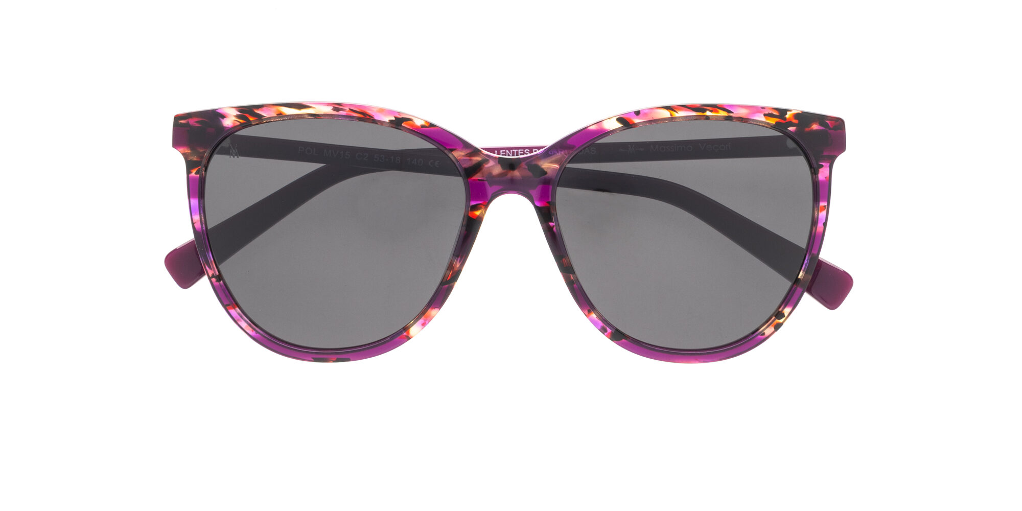 Gafas de sol Massimo Veçori MV15 Marron y violeta jaspeado