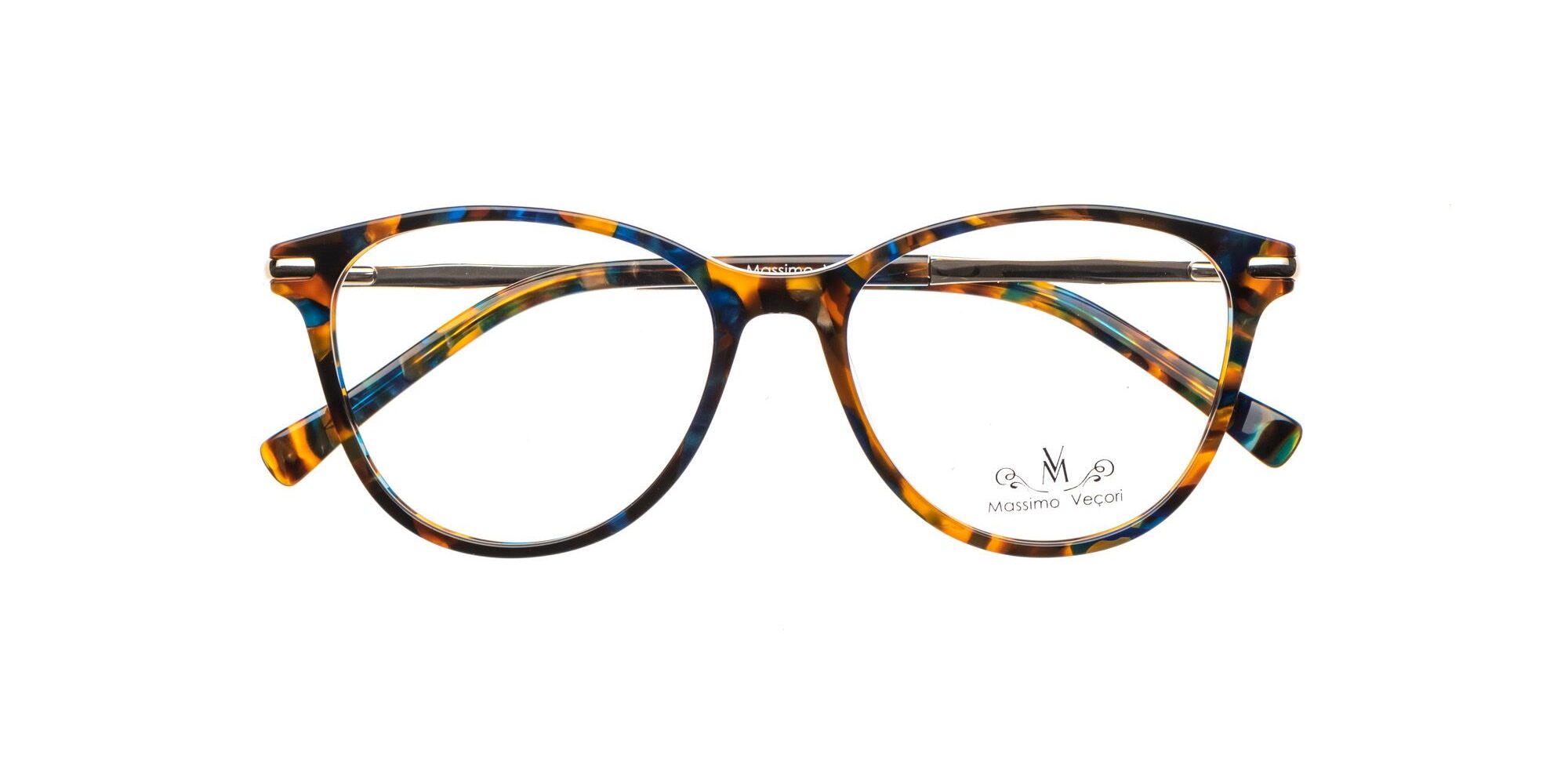 Montura Massimo Veçori MV26 Marrón, azul jaspeado y dorado