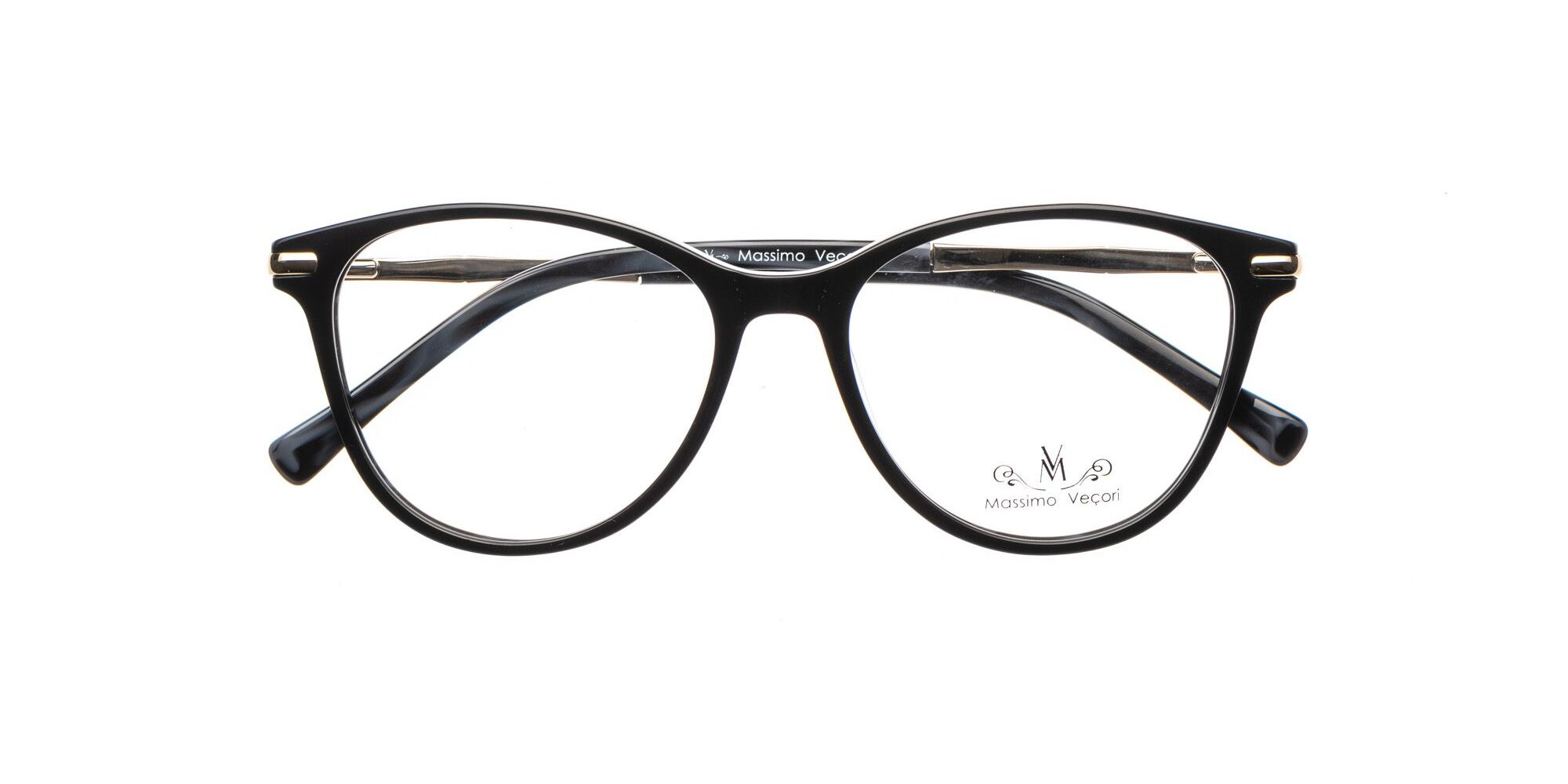 Montura Massimo Veçori MV26 Negro jaspeado y dorado
