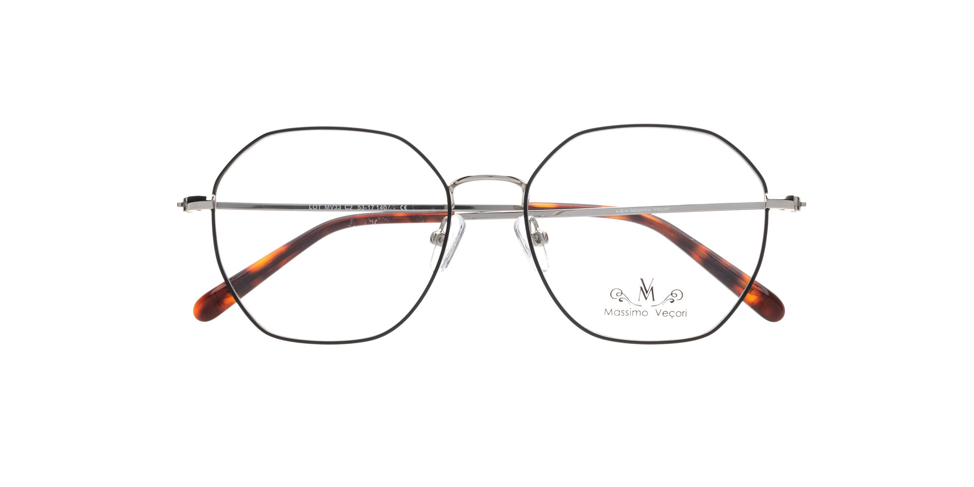 Montura Massimo Veçori MV33 Negro y plateado