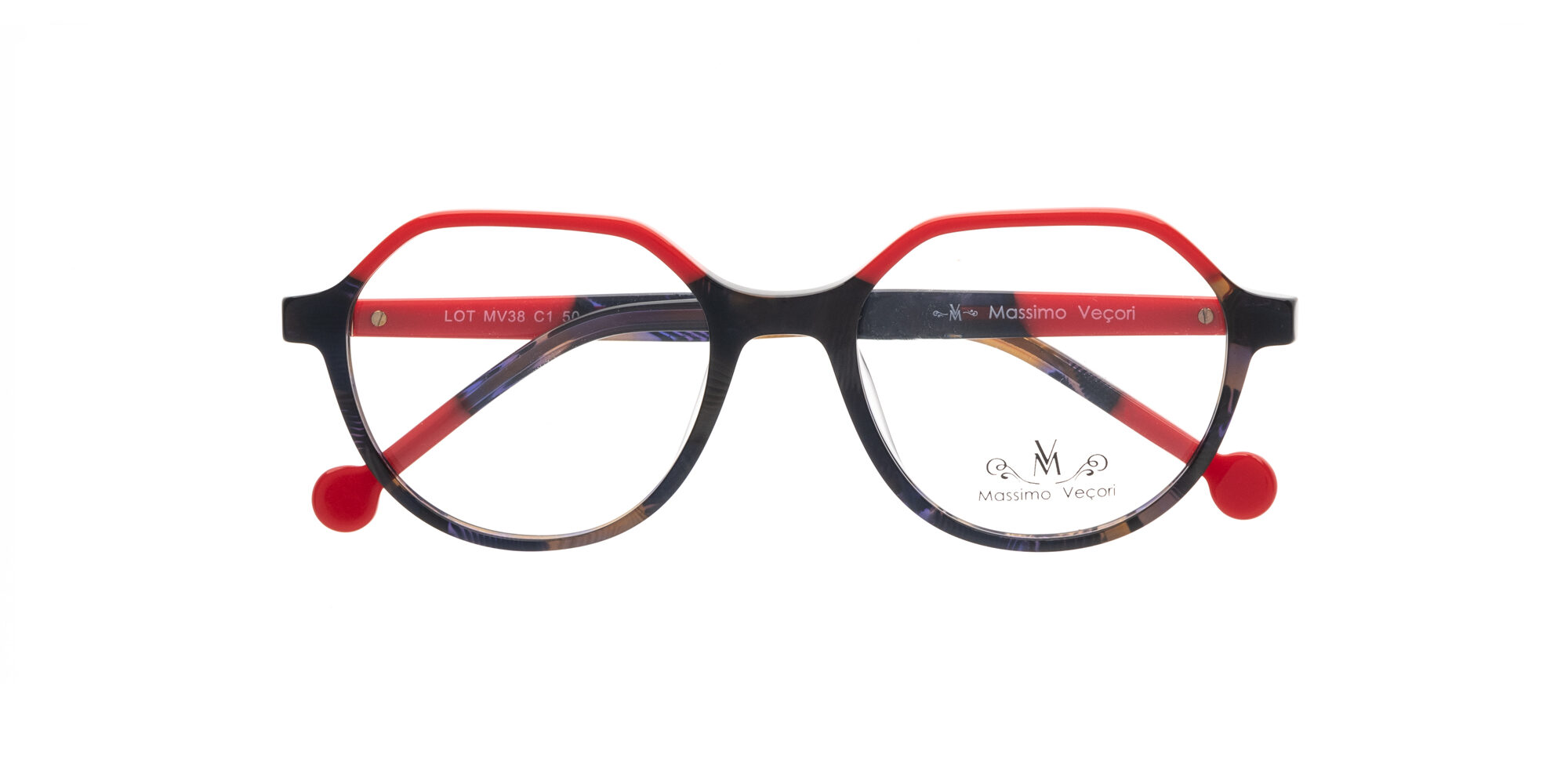 Montura Massimo Veçori MV38 Rojo, marrón y azul