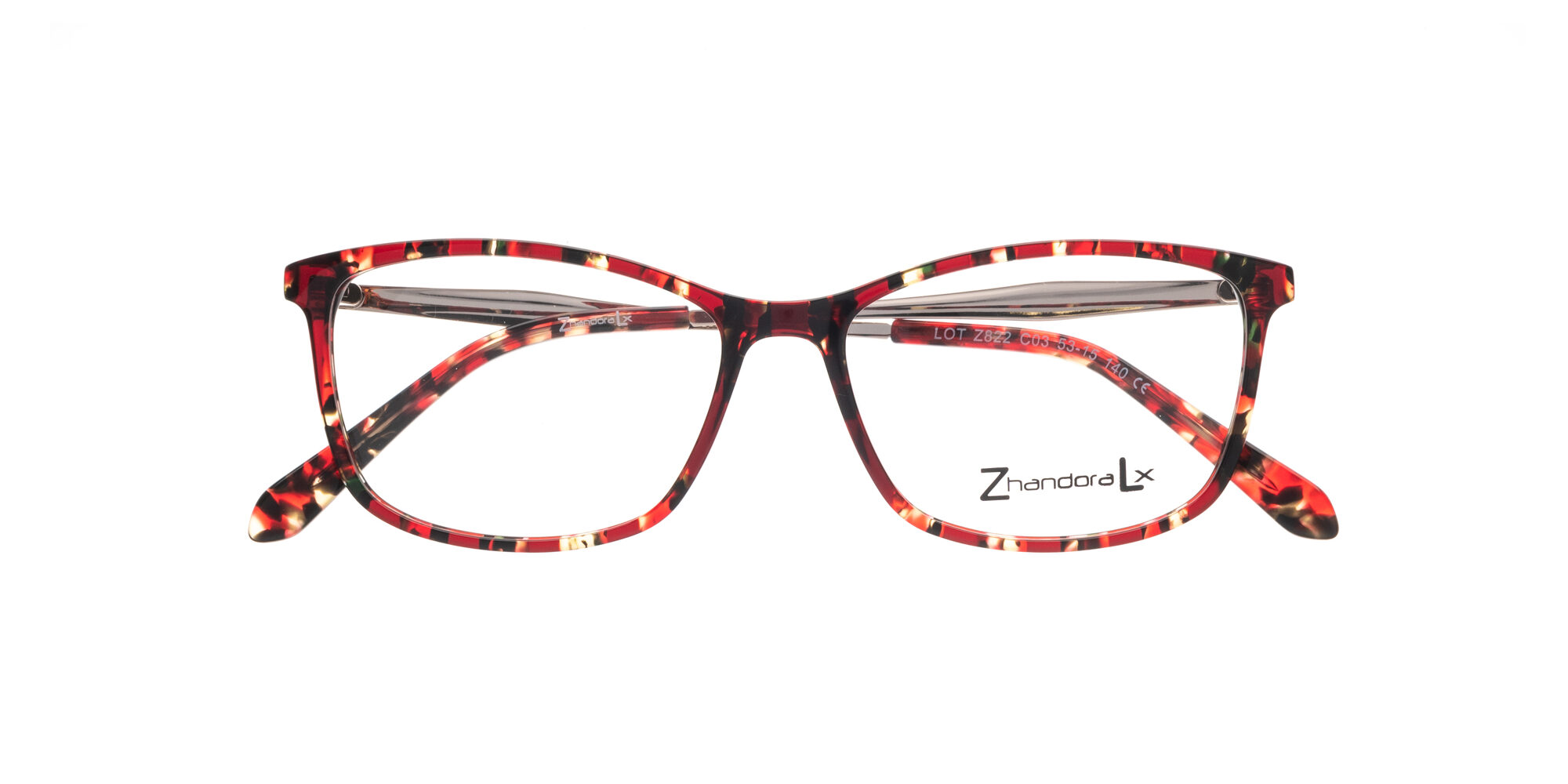 Montura Zhandora Lx Z822 Rojo, negro y transparente